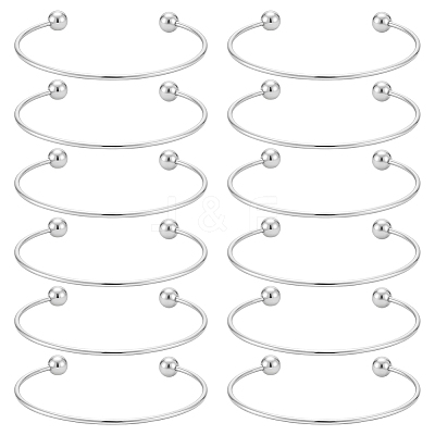 12Pcs 304 Stainless Steel European Style Torque Bangles Making FIND-UN0007-46-1