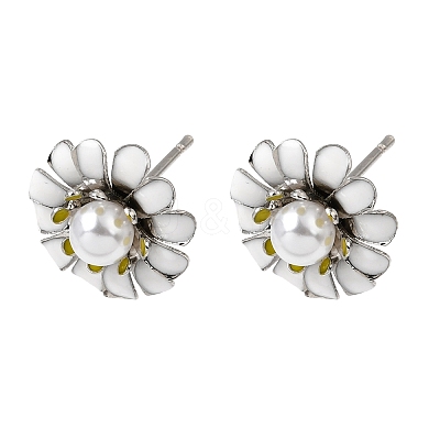 Brass Enamel Stud Earrings KK-CBA8324-27P-04-1