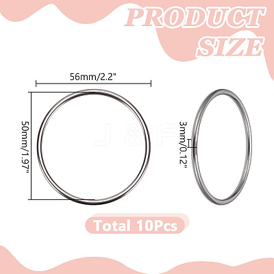 10Pcs 304 Stainless Steel Linking Rings STAS-AR0002-65B-P-1