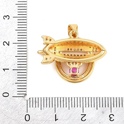 Brass Micro Pave Cubic Zirconia Pendants CU-CBAB3AD-06G-02-1