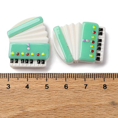 Opaque Music Theme Resin Cabochons CRES-Z010-02F-1