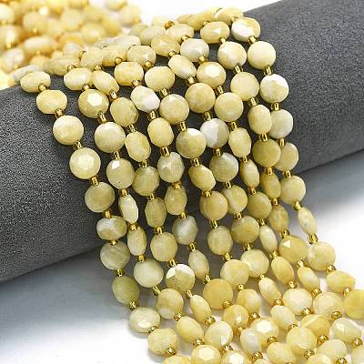 Natural Yellow Jade Beads Strands G-C116-A08-02-1