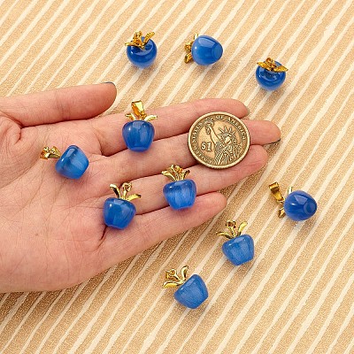 10Pcs Apple Gemstone Charm Pendant Crystal Quartz Healing Natural Stone Pendants Opal Buckle for Jewelry Necklace Earring Making Crafts JX526D-1