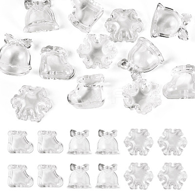 12Pcs 3 Styles Christmas Theme Transparent Acrylic Beads TACR-TA0001-76-1
