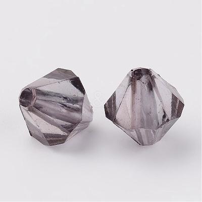 Faceted Bicone Transparent Acrylic Beads DBB4mm-60-1