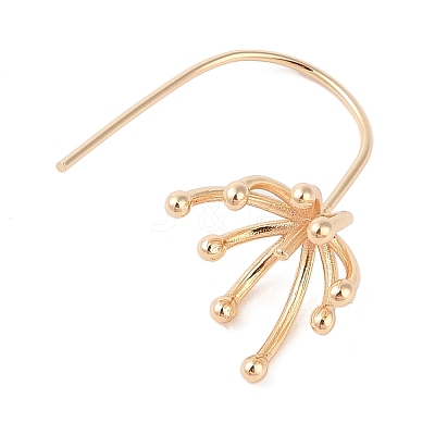 Brass Flower Earring Findings KK-N256-21G-1