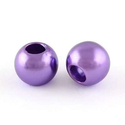 ABS Plastic Imitation Pearl European Beads X-MACR-R530-12mm-A64-1