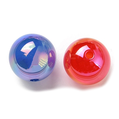 UV Plating Opaque Iridescent Acrylic Beads SACR-A001-03-1