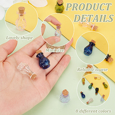 8Pcs 8 Colors Miniature Glass Bottles GLAA-PH0002-58-1