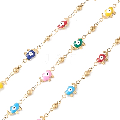 304 Stainless Steel Enamel Link Chains CHS-P016-27G-1