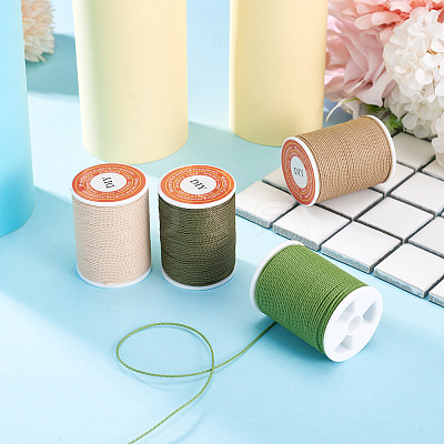 4 Rolls 4 Colors Round Waxed Polyester Cord YC-TA0001-27B-1