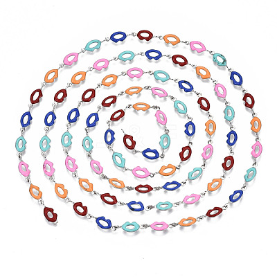 Brass Enamel Chains CHC-T012-24P-1