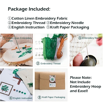 Flower Pattern DIY Embroidery Kit DIY-P077-113-1