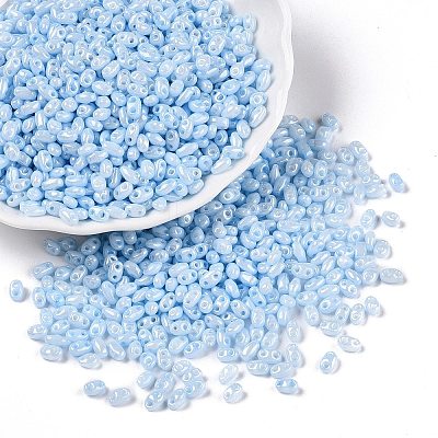 Opaque Colours Luster Glass Seed Beads SEED-T006-02B-1