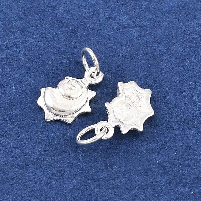 925 Sterling Silver Shell Shape Charms STER-I023-01S-01-1