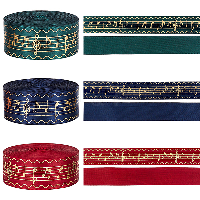 35.58~36 Yards 3 Colors Laser Style Polyester Satin Ribbons OCOR-PH0002-41-1