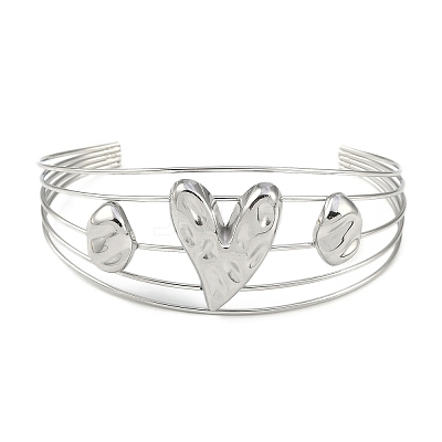Non-Tarnish 304 Stainless Steel Hollow Open Cuff Bangles BJEW-Q348-03P-08-1
