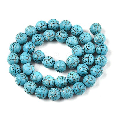 Synthetic Turquoise Beads Strands UNKW-T001-01A-1