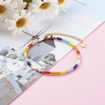 Glass Seed Beaded Bracelets BJEW-JB06158-1