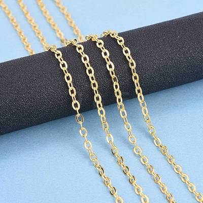 Brass Flat Oval Cable Chains CHC025Y-01-G-1
