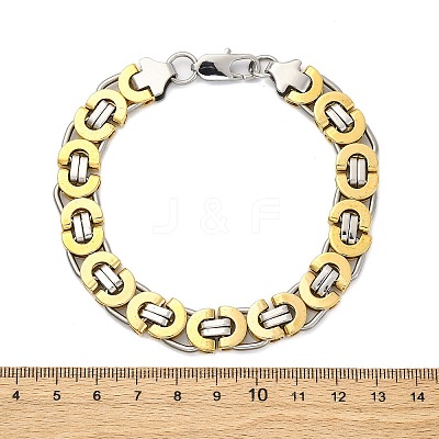 304 Stainless Steel Byzantine Chain Bracelets for Women Men BJEW-R018-22GP-02-1