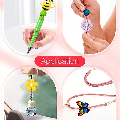 12Pcs 12 Styles Silicone Beads SIL-FS0001-34B-1