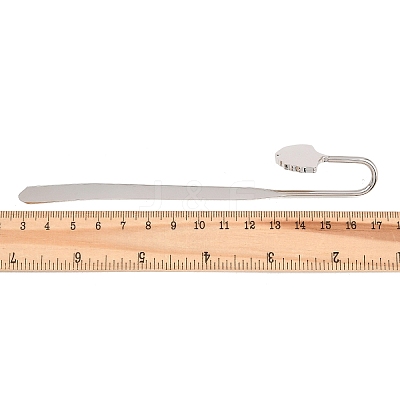 Gingko Iron Stamping Blank Swan Neck Bookmark Findings AJEW-B032-01B-P-1