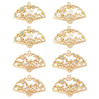 8Pcs 4 Styles Rack Plating Alloy Enamel Pendants ENAM-FS0004-74-1