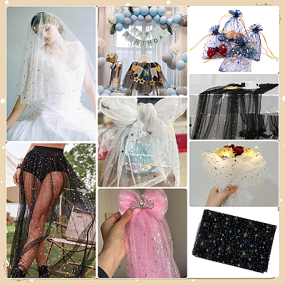 Star Pattern Nylon Fabric DIY-PH0038-37B-1