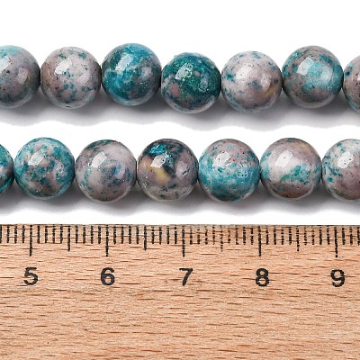 Natural Dyed Marble Beads Strands G-P593-8mm-03-1