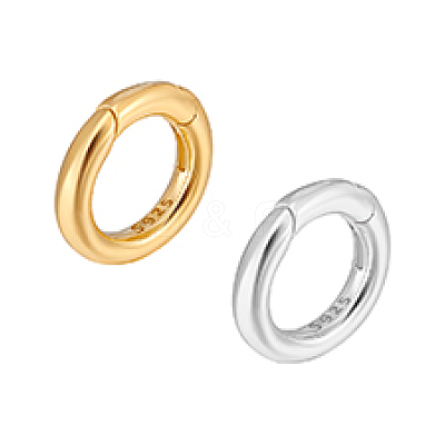 2Pcs 2 Colors 925 Sterling Silver Spring Gate Rings FIND-PH0022-62-1