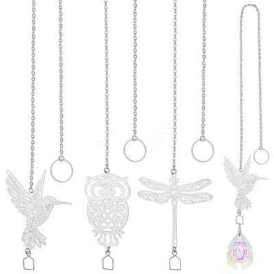 9Pcs 3 Styles 304 & 201 Stainless Steel Suncatchers HJEW-NB00287-1