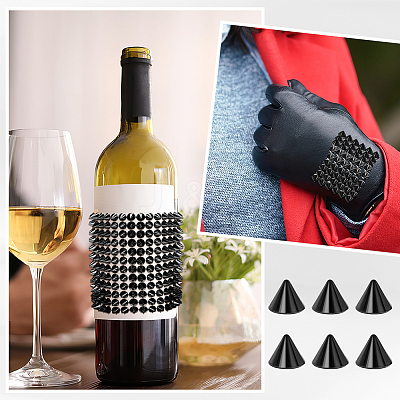 12-Row Resin Spike Stud Cone Flatback Punk Rock Trim Mesh Bead Craft FIND-GA0003-72A-1
