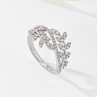 Brass Micro Pave Cubic Zirconia Finger Rings for Women PB9120-6-1