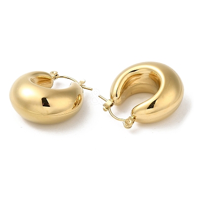 304 Stainless Steel Plain Thick Hoop Earrings X-EJEW-Z026-09G-1