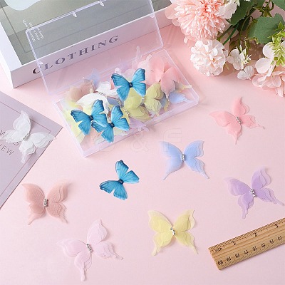 48Pcs 8 Colors Single Color 3-Layer Fibre Tulle Ornament Accessories FIND-SC0005-73-1