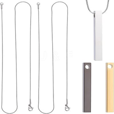 DIY Rectangle Pendant Necklace Making Kits DIY-UN0003-52-1