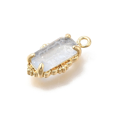 Brass Glass Charms KK-U061-10G-03-1