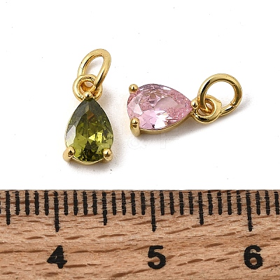 Brass Micro Pave Cubic Zirconia Pendants KK-A289-03G-1