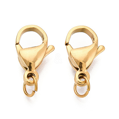 304 Stainless Steel Lobster Claw Clasps STAS-B166-01G-01-1