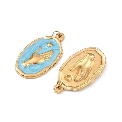 304 Stainless Steel Enamel Pendants STAS-G364-16G-01-1
