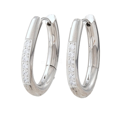 304 Stainless Steel & Crystal Rhinestone Hoop Earrings SA-G003-01P-1