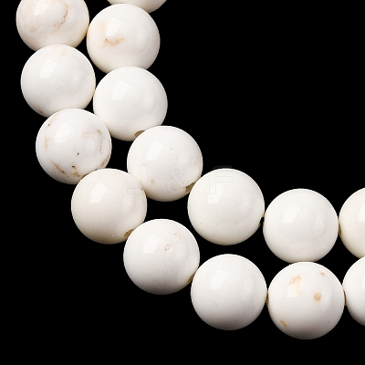Round Natural Magnesite Beads Strands G-M138-42-A-1