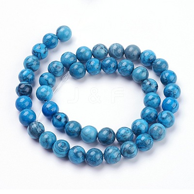 Natural Map Stone/Picasso Stone/Picasso Jasper Beads Strands X-G-F520-43-8mm-1