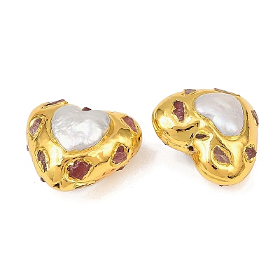 Natural Pearl & Natural Red Tourmaline Beads KK-H516-07G-1