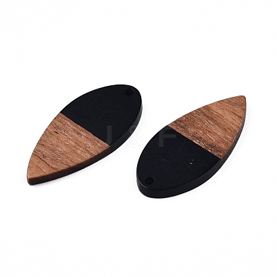 Opaque Resin & Walnut Wood Pendants RESI-N025-031-B01-1