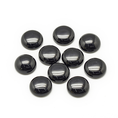 Synthetic Black Stone Cabochons G-R416-10mm-46-1-1