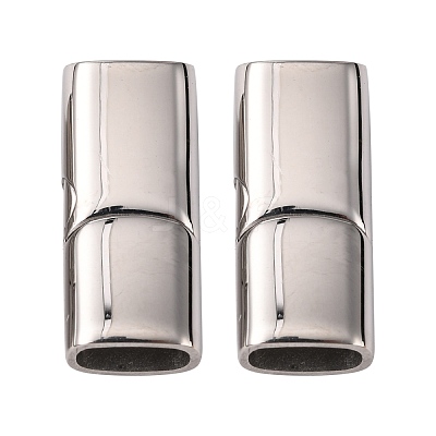 Tarnish Resistant 316 Surgical Stainless Steel Magnetic Clasps with Glue-in Ends X-STAS-G241-14A-P-1