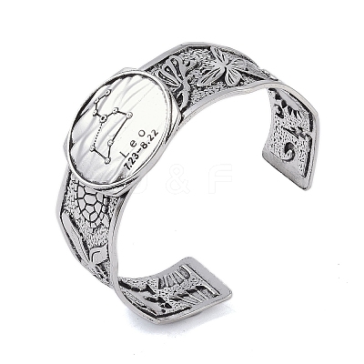 Constellation Alloy Open Cuff Bangles for Women Men BJEW-C064-01AS-08-1