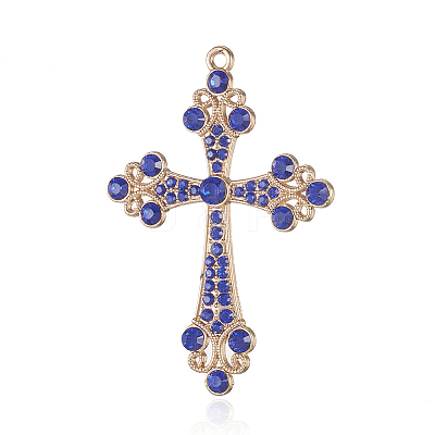 Alloy Rhinestone Big Pendants RB-J112-05KCG-1